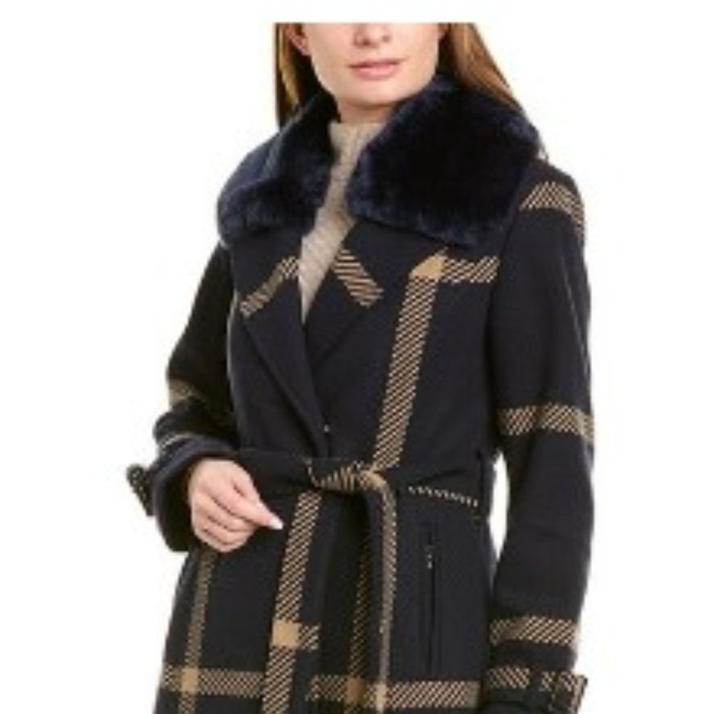 VINCE CAMUTO - Long Wool-Blend Coat, Nocolor, XS, NWT